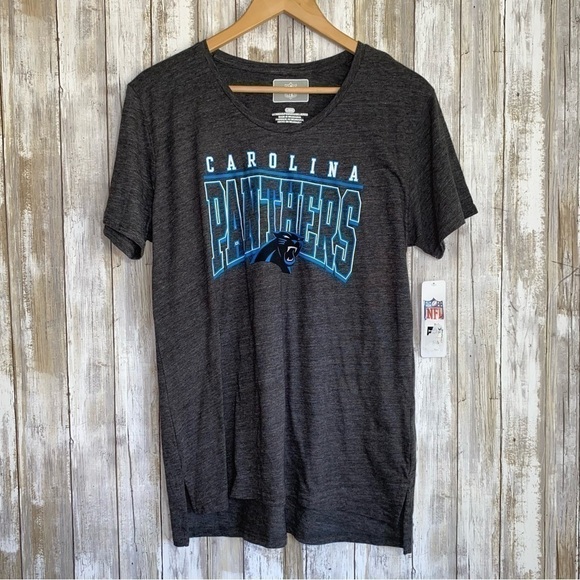 NFL Tops - Carolina Panthers Women’s Large Heather Gray Tee NWT NFL Graphic Football Shirt